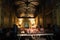 A concert of electronic music, held in a chapel, in Toulouse, France