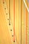 Concert grand pedal harp string closeup