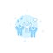 Concert, party, crowd, audience flat vector icon. Filled line style. Blue monochrome design. Editable stroke