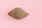 Conchiglie Rigate pasta shell on pink background.