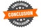 conclusion sign. conclusion circular band label. conclusion sticker