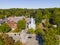 Concord historic town center aerial view, MA, USA