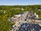 Concord historic town center aerial view, MA, USA