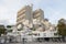 Concrete block houses residential complex social housing, Paris Ivry-sur-Seine suburb cityscape