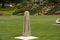 Concrete boundary post. International boundary. US-Canadian border. Blaine, USA