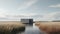 Concrete Box In Waterway: Realistic Rendering With Opulent Minimalism
