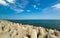 Concrete breakwater by the sea