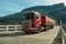 Concrete bridge on the Antas River with truck