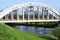 Concrete bridge with Olse river in Karvina city