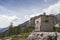 Concrete bunker in Alps