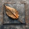 Concrete canvas Falls touch, a dried mango leaf delicately placed