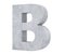 Concrete Capital Letter - B isolated on white background. 3D render Illustration.