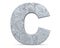 Concrete Capital Letter - C isolated on white background . 3D render Illustration.
