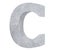 Concrete Capital Letter - C isolated on white background. 3D render Illustration.