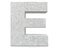 Concrete Capital Letter - E isolated on white background . 3D render Illustration.