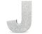 Concrete Capital Letter - J isolated on white background . 3D render Illustration.