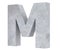 Concrete Capital Letter - M isolated on white background. 3D render Illustration.