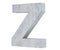 Concrete Capital Letter - Z isolated on white background. 3D render Illustration