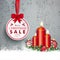 Concrete Christmas Sale Circle Ribbon Red Baubles Snow Candles