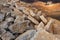 Concrete debris, Ruined rubble stack outdoor nature