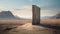 Concrete Door In Futuristic Desert: A Powerful Symbol Of Political Commentary