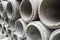 Concrete drainage pipes stacked