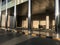 Concrete filled stainless steel finished tubular columns in an entrance of an Big shopping mall construction exterior finishes for