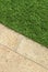 Concrete Floor and Green Artificial Grass landscaping design