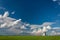 Concrete Grain Elevator Under Big Blue Sky