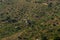 Concrete irrigation basin on high hills in Andalusia, a place of