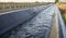 Concrete irrigation canal covered with rubber in order to improve the waterproofing