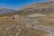 Concrete military bunkers built in communist era Albania