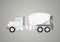 Concrete mix truck flat car vehicle vector