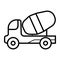 Concrete mixer icon, vector isolated mixer truck symbol