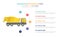 Concrete mixer infographic template concept with five points list and various color with clean modern white background - vector