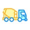 Concrete mixer truck color icon vector illustration