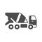 Concrete mixer truck glyph icon