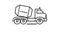 Concrete Mixer Truck line icon on the Alpha Channel