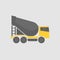 Concrete mixing truck. Flat design. Industrial transport