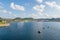 Concrete Mooring Platforms in Blue Sea