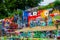 Concrete Outdoor Painting Austin Graffiti wall Collage