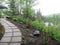 Concrete pavers along a waterfront path