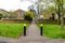 Concrete pedestrian footpath in northampton england uk