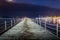 Concrete pier at night in PortoroÅ¾, Slovenia