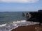 Concrete pier remnants left by strong typhoon sea waves