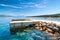 Concrete pier for ships in the Supetar harbor on the Brac island