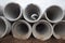 Concrete Pipes Stacked Close