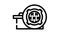 concrete products, sewer hatches building material line icon animation