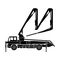 Concrete pump truck silhouette boom pump