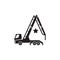 Concrete pump truck silhouettes logo. Looks like a letter A.